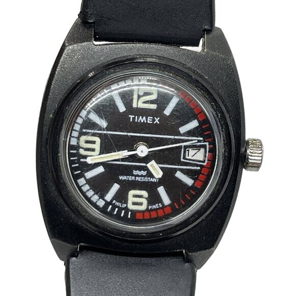 Vintage Ladies Timex Manual Mechanical Analog Watch Philippines Black Rare - Picture 1 of 10